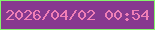 文字の大きさ：3、枠の色：84f56c、背景の色：87398f、文字の色：ef7eb6 無料ブログパーツのブログ時計