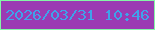 文字の大きさ：3、枠の色：84f6a7、背景の色：9b3bb3、文字の色：3fa2ea 無料ブログパーツのブログ時計