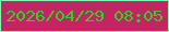 文字の大きさ：3、枠の色：84f6a9、背景の色：c22464、文字の色：2fd222 無料ブログパーツのブログ時計