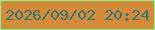 文字の大きさ：2、枠の色：84f793、背景の色：d58a37、文字の色：317577 無料ブログパーツのブログ時計