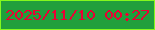 文字の大きさ：3、枠の色：84f81d、背景の色：219f3c、文字の色：ec0034 無料ブログパーツのブログ時計