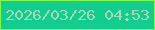文字の大きさ：4、枠の色：84f943、背景の色：11ce8e、文字の色：a4dabd 無料ブログパーツのブログ時計
