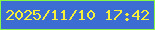 文字の大きさ：3、枠の色：84f946、背景の色：3c6dd2、文字の色：f7f038 無料ブログパーツのブログ時計