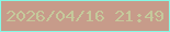 文字の大きさ：2、枠の色：84f9e6、背景の色：c79b8a、文字の色：c5c99b 無料ブログパーツのブログ時計