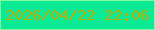 文字の大きさ：4、枠の色：84faa0、背景の色：0ae994、文字の色：b9b008 無料ブログパーツのブログ時計