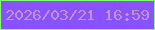 文字の大きさ：5、枠の色：84fc76、背景の色：8a51fe、文字の色：bc96c8 無料ブログパーツのブログ時計