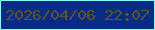 文字の大きさ：2、枠の色：84fdf5、背景の色：072b87、文字の色：61541f 無料ブログパーツのブログ時計