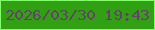 文字の大きさ：4、枠の色：84fe6a、背景の色：31a012、文字の色：62446b 無料ブログパーツのブログ時計