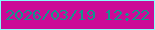 文字の大きさ：2、枠の色：84fefc、背景の色：cb0a97、文字の色：14948c 無料ブログパーツのブログ時計