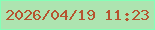 文字の大きさ：4、枠の色：84ffb7、背景の色：ade4b0、文字の色：b6542f 無料ブログパーツのブログ時計