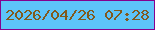 文字の大きさ：2、枠の色：85018f、背景の色：5dc4f9、文字の色：815a1e 無料ブログパーツのブログ時計