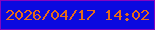 文字の大きさ：1、枠の色：8503c0、背景の色：0b09e0、文字の色：e66b1a 無料ブログパーツのブログ時計