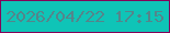 文字の大きさ：3、枠の色：850459、背景の色：0fc4b7、文字の色：54858b 無料ブログパーツのブログ時計