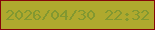文字の大きさ：4、枠の色：85050a、背景の色：afa92e、文字の色：839830 無料ブログパーツのブログ時計