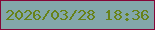 文字の大きさ：4、枠の色：850637、背景の色：83a7aa、文字の色：678219 無料ブログパーツのブログ時計