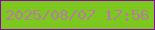 文字の大きさ：4、枠の色：8507aa、背景の色：7dc81e、文字の色：b97ca1 無料ブログパーツのブログ時計