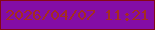 文字の大きさ：2、枠の色：850815、背景の色：840da5、文字の色：a42d20 無料ブログパーツのブログ時計