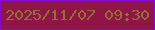 文字の大きさ：3、枠の色：8508d6、背景の色：901547、文字の色：957032 無料ブログパーツのブログ時計