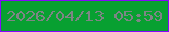 文字の大きさ：1、枠の色：8508fb、背景の色：08a031、文字の色：7e8585 無料ブログパーツのブログ時計