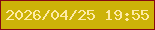 文字の大きさ：5、枠の色：850912、背景の色：cdb308、文字の色：feeba7 無料ブログパーツのブログ時計