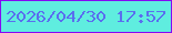 文字の大きさ：1、枠の色：8509f4、背景の色：5feddf、文字の色：5a6eef 無料ブログパーツのブログ時計