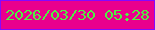 文字の大きさ：1、枠の色：8509fe、背景の色：ea008d、文字の色：50f142 無料ブログパーツのブログ時計