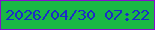 文字の大きさ：3、枠の色：8510cd、背景の色：1ab845、文字の色：1b2cc8 無料ブログパーツのブログ時計