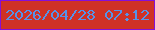 文字の大きさ：2、枠の色：8510d8、背景の色：cf3126、文字の色：5692e9 無料ブログパーツのブログ時計