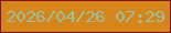 文字の大きさ：2、枠の色：85110f、背景の色：d58519、文字の色：9cbfa3 無料ブログパーツのブログ時計