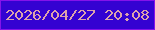 文字の大きさ：3、枠の色：8512ea、背景の色：3402d2、文字の色：dca3ab 無料ブログパーツのブログ時計