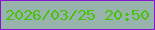 文字の大きさ：2、枠の色：8514cd、背景の色：97b3ac、文字の色：48c20a 無料ブログパーツのブログ時計