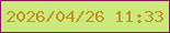 文字の大きさ：2、枠の色：851853、背景の色：cce97d、文字の色：c19321 無料ブログパーツのブログ時計