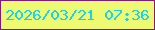 文字の大きさ：2、枠の色：851978、背景の色：eefa72、文字の色：19d2ef 無料ブログパーツのブログ時計