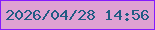 文字の大きさ：4、枠の色：851afd、背景の色：dfa1d2、文字の色：215c84 無料ブログパーツのブログ時計