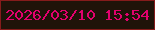 文字の大きさ：3、枠の色：851b1b、背景の色：1f1309、文字の色：e2016e 無料ブログパーツのブログ時計
