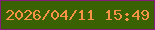 文字の大きさ：1、枠の色：851b7d、背景の色：3b6202、文字の色：f89344 無料ブログパーツのブログ時計