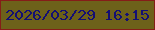 文字の大きさ：3、枠の色：851d18、背景の色：6d611a、文字の色：130f74 無料ブログパーツのブログ時計