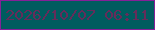 文字の大きさ：1、枠の色：852098、背景の色：005c5f、文字の色：652c5a 無料ブログパーツのブログ時計