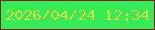 文字の大きさ：2、枠の色：852125、背景の色：35ec58、文字の色：d3f33e 無料ブログパーツのブログ時計