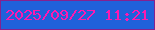 文字の大きさ：4、枠の色：85218f、背景の色：2061da、文字の色：fe19b0 無料ブログパーツのブログ時計