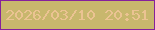 文字の大きさ：1、枠の色：85219c、背景の色：c8b76d、文字の色：ebc392 無料ブログパーツのブログ時計