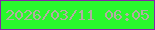 文字の大きさ：3、枠の色：8524a8、背景の色：29f82c、文字の色：b2ada1 無料ブログパーツのブログ時計