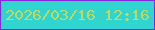 文字の大きさ：3、枠の色：8525e7、背景の色：30d5cf、文字の色：c2d961 無料ブログパーツのブログ時計