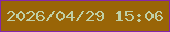文字の大きさ：3、枠の色：8526a9、背景の色：996507、文字の色：c0cfa5 無料ブログパーツのブログ時計