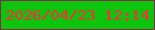 文字の大きさ：4、枠の色：85294c、背景の色：0ec50d、文字の色：fe2b3c 無料ブログパーツのブログ時計
