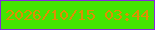文字の大きさ：5、枠の色：8529de、背景の色：44e502、文字の色：df8e03 無料ブログパーツのブログ時計