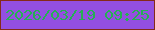 文字の大きさ：5、枠の色：852a19、背景の色：934fe1、文字の色：25b054 無料ブログパーツのブログ時計