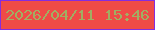 文字の大きさ：3、枠の色：852ddf、背景の色：ef4b47、文字の色：a1ae62 無料ブログパーツのブログ時計