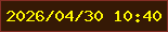 文字の大きさ：1、枠の色：852e25、背景の色：351905、文字の色：fff901 無料ブログパーツのブログ時計
