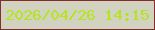 文字の大きさ：5、枠の色：852e29、背景の色：d1d3c0、文字の色：b6e41b 無料ブログパーツのブログ時計